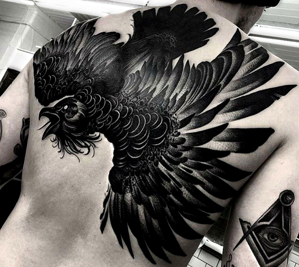 tattooed crows drawings for sketching and not onl